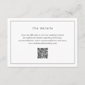 Timeless Black and White QR Code Modern Wedding エンクロージャーカード (正面)
