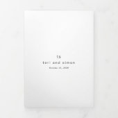 Timeless Black and White QR Code Modern Wedding 三つ折り招待状 (カバー)