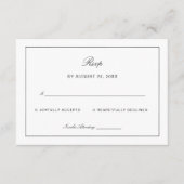 Timeless Black and White Wedding Response エンクロージャーカード (正面)