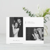 Timeless Black Tie Photo Wedding 招待状 (スタンド正面)