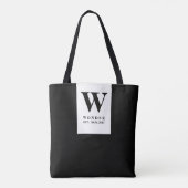 Timeless Black Wedding Monogram | Minimalist Desig トートバッグ (裏面)