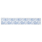 Timeless Blue French Toile Roses Floral Table Runn ロングテーブルランナー (横)