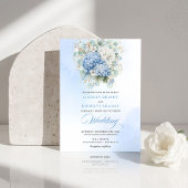 Timeless Blue Hydrangea Garden Wedding Invitation 招待状