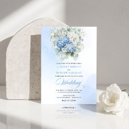 Timeless Blue Hydrangea Garden Wedding Invitation 招待状