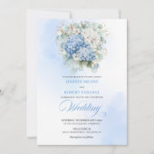 Timeless Blue Hydrangea Garden Wedding Invitation 招待状 (正面)