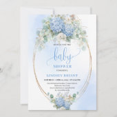 Timeless Blue Hydrangeas Baby Shower Invitation 招待状 (正面)