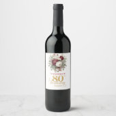 Timeless Blush Burgundy 80歳の誕生日ワインラベル ワインラベル (正面)