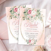 Timeless Blush Pink Roses Bridal Shower Invitation 招待状