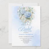 Timeless Bohemian Blue Hydrangeas Shower Invitatio 招待状 (正面)