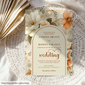 Timeless Boho Copper Ivory Sage Floral Wedding  招待状