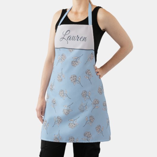 Timeless Botanical Bloom Blue Monogram Apron エプロン (インサイチュ)