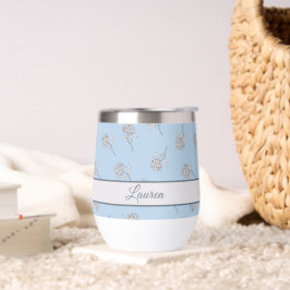 Timeless Botanical Bloom Soft Blue Monogram