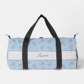 Timeless Botanical Bloom Soft Blue Monogram  ダッフルバッグ (正面)