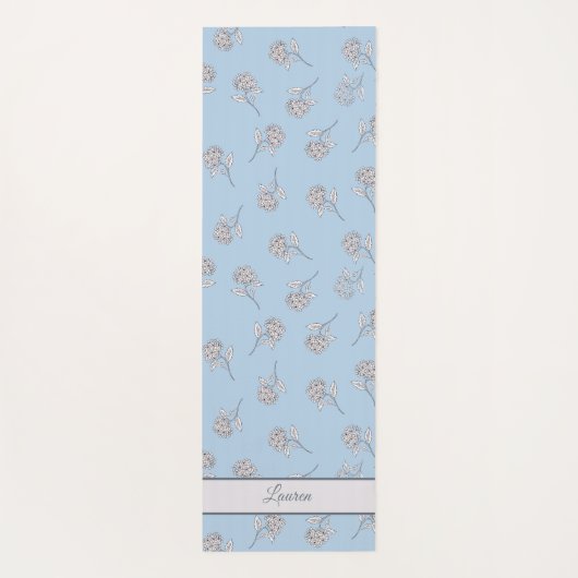 Timeless Botanical Bloom Soft Blue Monogram  ヨガマット (裏面)