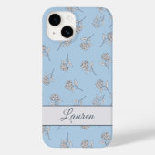 Timeless Botanical Bloom Soft Blue Monogram  Case-Mate iPhoneケース (裏面)