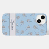 Timeless Botanical Bloom Soft Blue Monogram  Case-Mate iPhoneケース (裏面 (横))