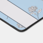 Timeless Botanical Bloom Soft Blue  Monogram  Desk デスクマット (コーナー)