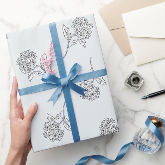 Timeless Botanical Bloom Soft Grey ラッピングペーパー (ギフト)