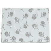 Timeless Botanical Bloom Soft Grey ラージペーパーバッグ (正面)