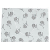 Timeless Botanical Bloom Soft Grey ラージペーパーバッグ (裏面)