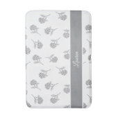Timeless Botanical Bloom Soft Grey Monogram  バスマット (正面縦)