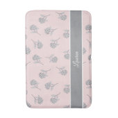 Timeless Botanical Bloom Soft Pink Monogram Bath バスマット (正面縦)