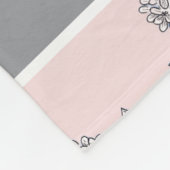 Timeless Botanical Bloom Soft Pink Monogram  Fleec フリースブランケット (角)