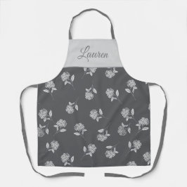 Timeless Botanical Bloom Warm Plum Monogram エプロン