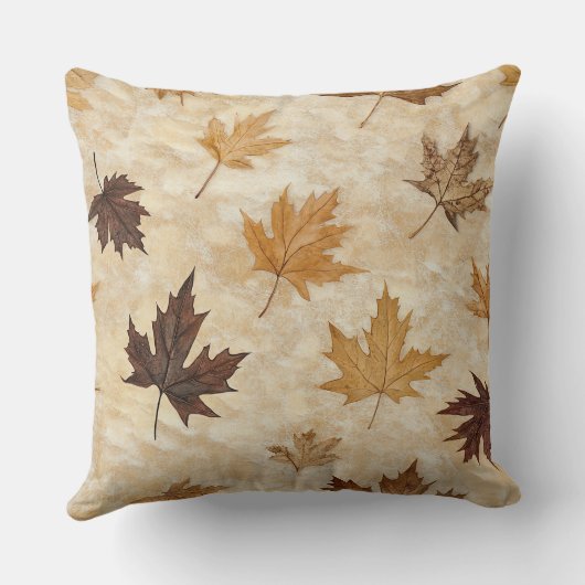 Timeless Botanical Harmony – Leaf in Warm Neutrals クッション (裏面)