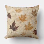 Timeless Botanical Harmony – Leaf in Warm Neutrals クッション (正面)