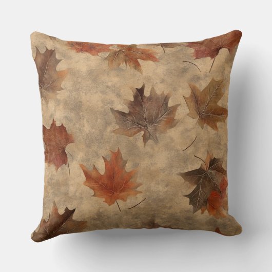 Timeless Botanical – Leaf in Warm Neutrals (2) クッション (裏面)