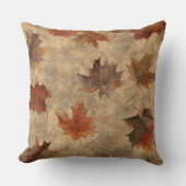 Timeless Botanical – Leaf in Warm Neutrals (2) クッション (正面)