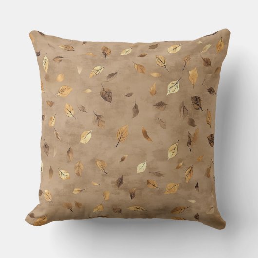 Timeless Botanical – Leaf in Warm Neutrals (4) クッション (正面)