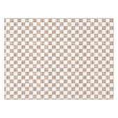 Timeless Brown and Beige Checkered Pattern テーブルクロス (正面(横))