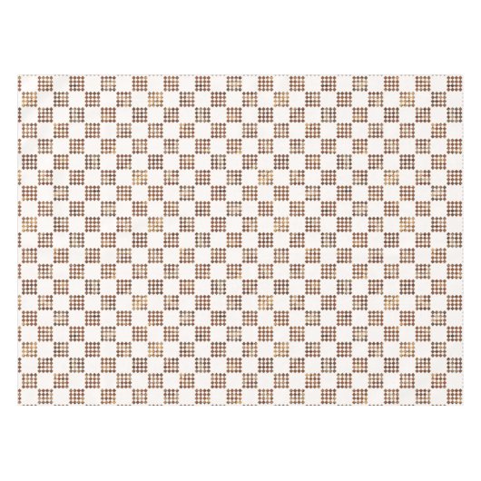 Timeless Brown and Beige Checkered Pattern テーブルクロス (正面(横))