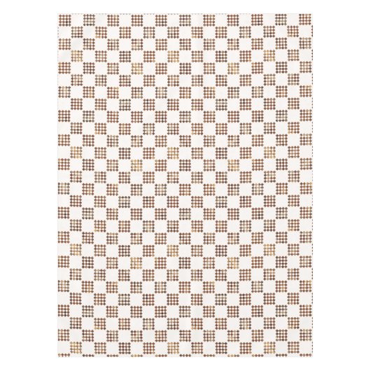 Timeless Brown and Beige Checkered Pattern テーブルクロス (正面)