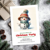 Timeless cartoon snowman invite festive printable 招待状