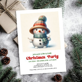 Timeless cartoon snowman invite festive printable 招待状