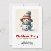 Timeless cartoon snowman invite festive printable 招待状 (正面)