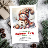 Timeless cartoon snowman kids invitation digital 招待状