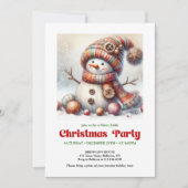 Timeless cartoon snowman kids invitation digital 招待状 (正面)