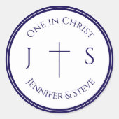 Timeless Catholic Monogrammed ラウンドシール (正面)