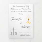 Timeless Catholic Monogrammed Trifold Program 三つ折りプログラム (カバー)