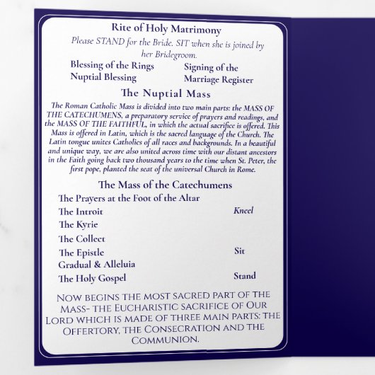 Timeless Catholic Monogrammed Trifold Program 三つ折りプログラム (内部最初)