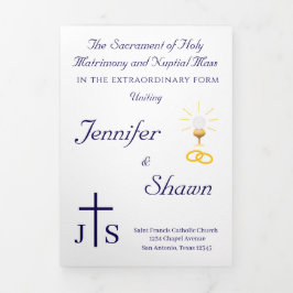 Timeless Catholic Monogrammed Trifold Program 三つ折りプログラム