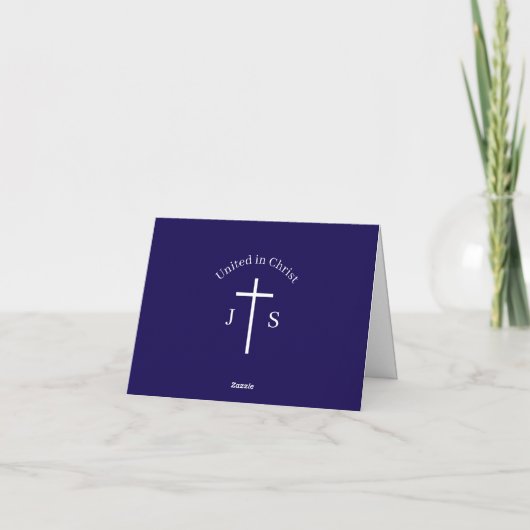 Timeless Catholic Monogrammed Wedding  サンキューカード (裏面)