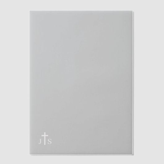 Timeless Catholic Monogrammed Wedding  ベラム紙招待状 (正面)