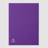 Timeless Catholic Monogrammed Wedding  ベラム紙招待状 (正面)