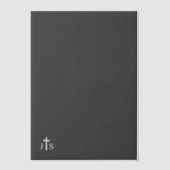 Timeless Catholic Monogrammed Wedding  ベラム紙招待状 (正面)