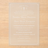 Timeless Catholic Monogrammed Wedding Invitation アクリル招待状 (正面)